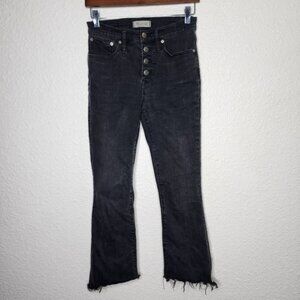 Madewell Cali-Boot Asymmetrical Hem Faded Black Wash Jeans Women's Size 26